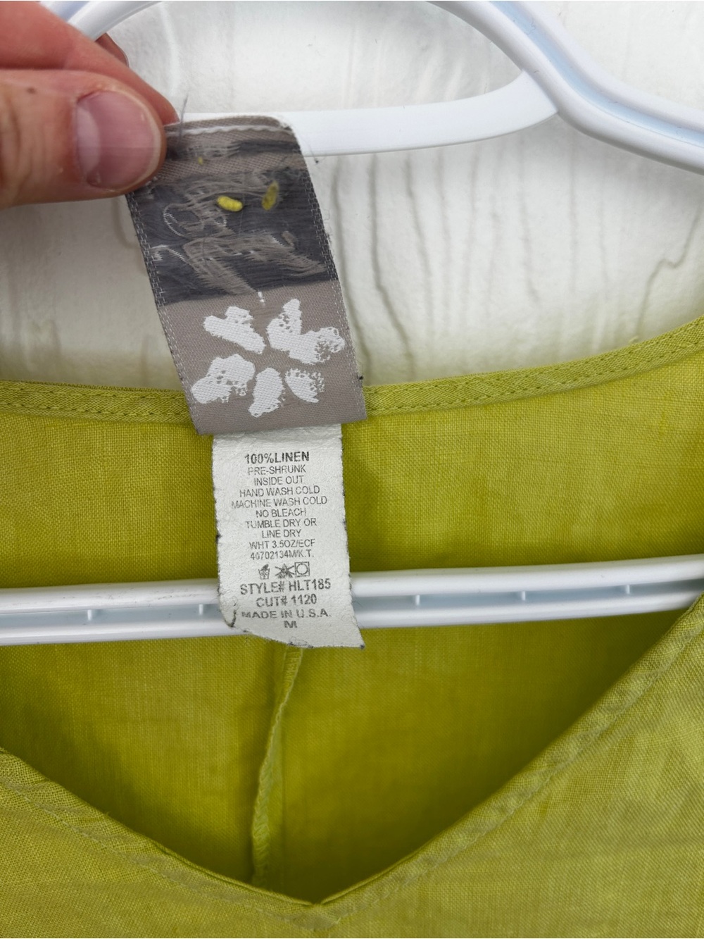 MATCH POINT 100% Linen Top Green Sz Med Oversized Lagenlook Lightweight Travel - Picture 2 of 3